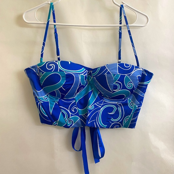 Blue Oceanic Patterned Corset Top - Picture 2 of 3